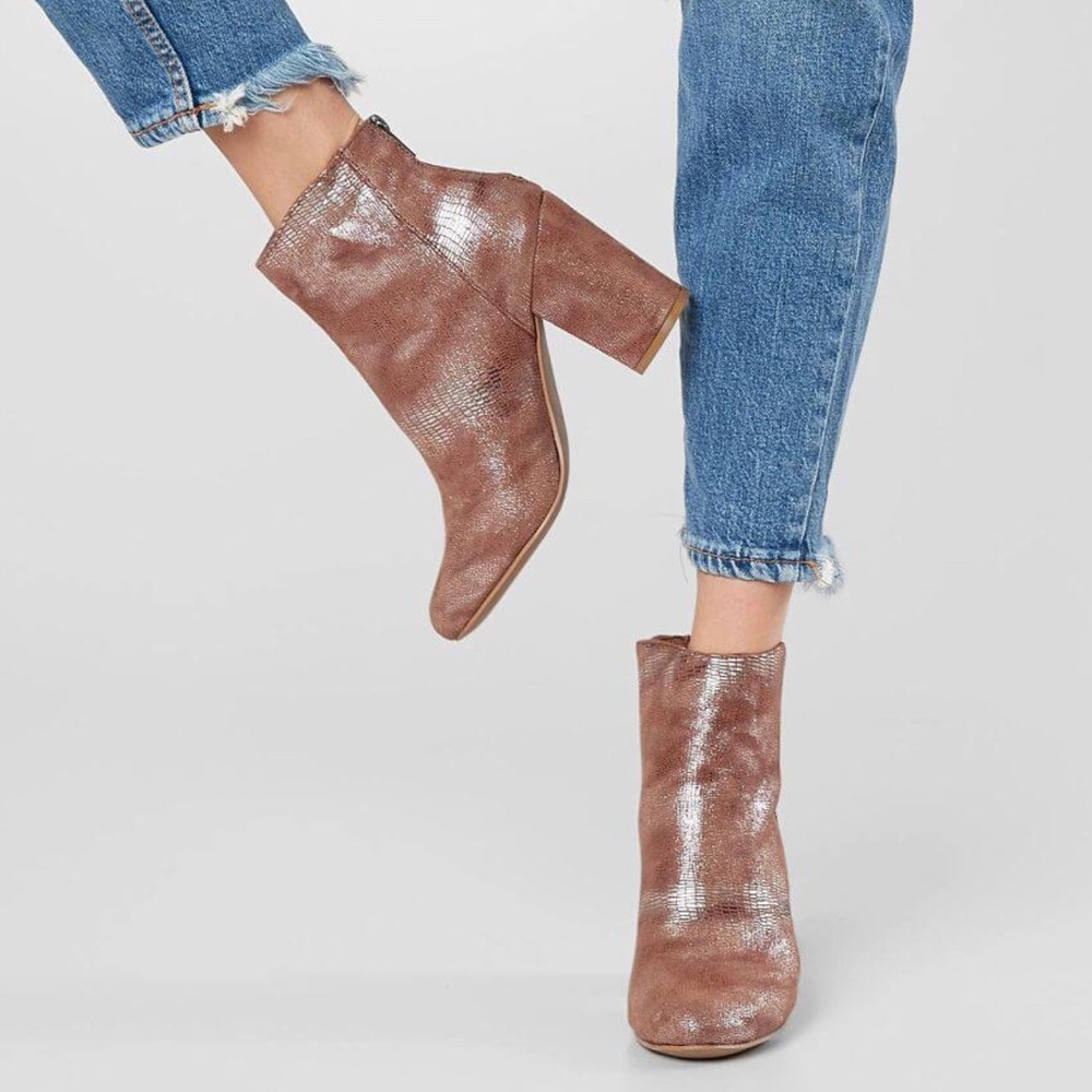New Very G Boa Brown Metallic Ankle Boots